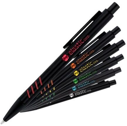 Stylo publicitaire parapluie aluminium jaune noir