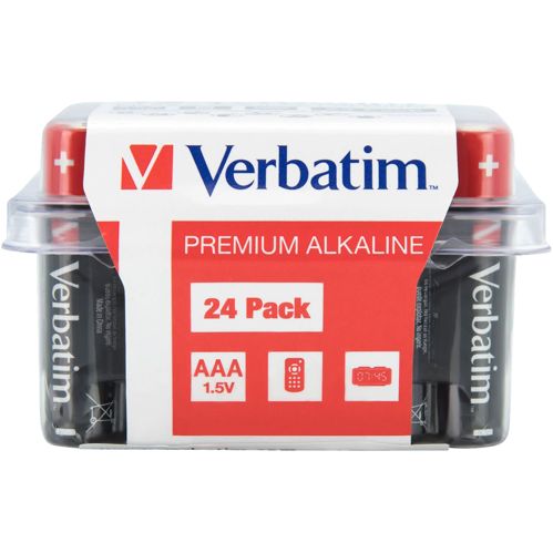 1x24 Verbatim Alkaline Batterie Micro AAA LR 03 PVC Box 49504