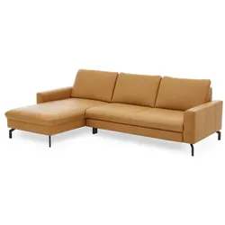 ComfortPlan Ecksofa Detroit L Leder Kurkuma