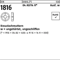 Kreuzlochmutter DIN 1816 M24x 1,5 Automatenstahl/14 H 10 Stück
