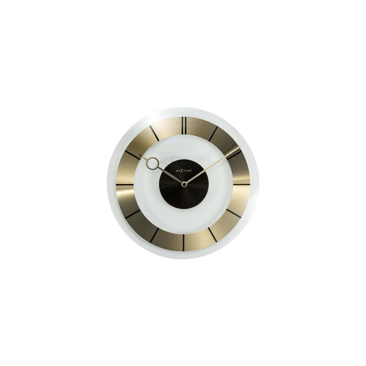 NeXtime 2790GO1 Analoge Wandklok, Goud, Glas