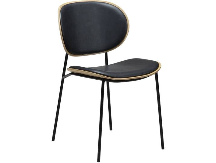 DAN-FORM Moderner Stuhl 2er-Set Clementina Kunstleder schwarz, Eiche - Farbe: schwarz/Eiche - Stuhl 2er-Set