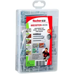 Fischer Dübelsortiment Meister-Box Universaldübel UX + Schrauben + Haken - 513894