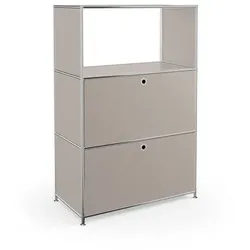 Aktenregal System 4 Metall Grau Taupe