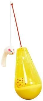 Inspired Deals Interactive Cat Treat Dispensing Tumbler & Wand Cat Toy For Boredom Relief And Exercise water Drop Yellow