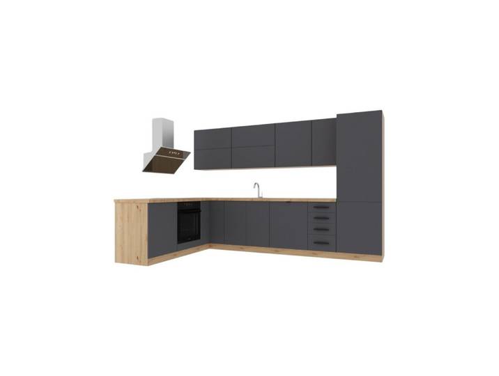 ROYAL24_MARKT Winkelküche K53-G330 - Nexa - Perfektes Design für eine unverwechselbare Küche, (Komplett Set), Zeitlos - Exklusiv - Top Qualität.