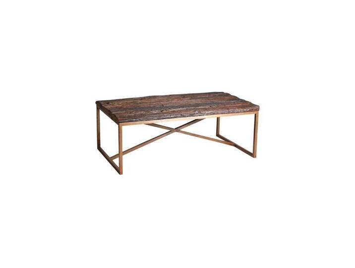 AUBRY GASPARD MTB 1320 Table basse en acier cuivré et bois massif