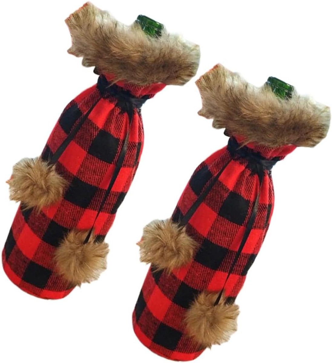 Kerst wijnfleshoes decoratie voor volwassenen, 30 x 14 cm