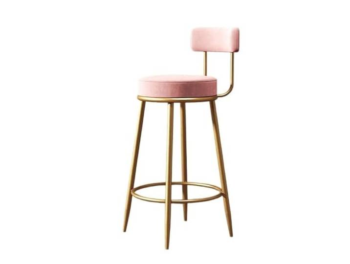 Barstühle Barthekenstuhl Bar mit Rückenlehne Hochstuhl Rosa(Klein)