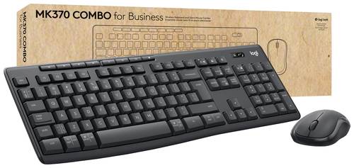 Logitech MK370 Combo for Business Bluetooth Tastatur, Maus-Set Spritzwassergeschützt, Geräuscharme Tasten Deutsch, QWERTZ Schwarz