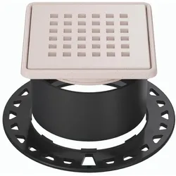 Schlüter Systems KERDI-DRAIN-RRE Rost-Rahmen-Set Design 3 Square Edelstahl TSI - Strukturbeschichtet Elfenbein
