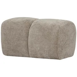 Hocker Mojo aus Flachcord, modern gepolstert, Sand Beige, luxuriöse Textur