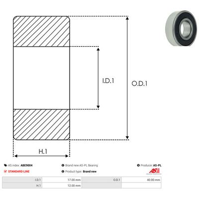 AS-PL Lager ABE9004 für DAF Chrysler Ford MAN Mercedes MITSUBISHI TOYOTA VW MERCURY