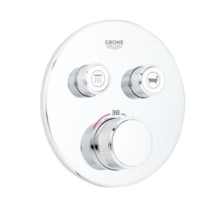 GROHE Grohtherm SmartControl thermostaat set met 2 afsluitventielen, rond model
