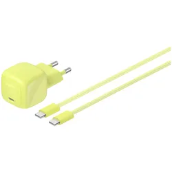 Belkin BOOST Charge USB-C/USB-C 30WLad.PD,ci+Kab.WCA008kq2MGR-B6 (30 W, 1 Port), USB Ladegerät, Gelb