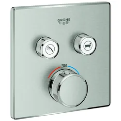 Grohe Grohtherm SmartControl Thermostat mit zwei Absperrventilen, 29124DC0, Farbe: Supersteel