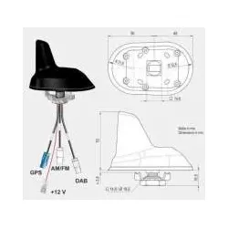 ATTB Shark-Dachantenne FM / DAB+ / GPS mit Fakra 12V 3785.01 Antenne
