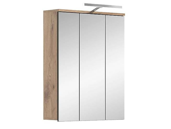xonox.home X12B8726 Mason Spiegelschrank Bad Beleuchtung 60 cm breit, Hängeschrank ca. 60x77x18cm inkl. Beleuchtung