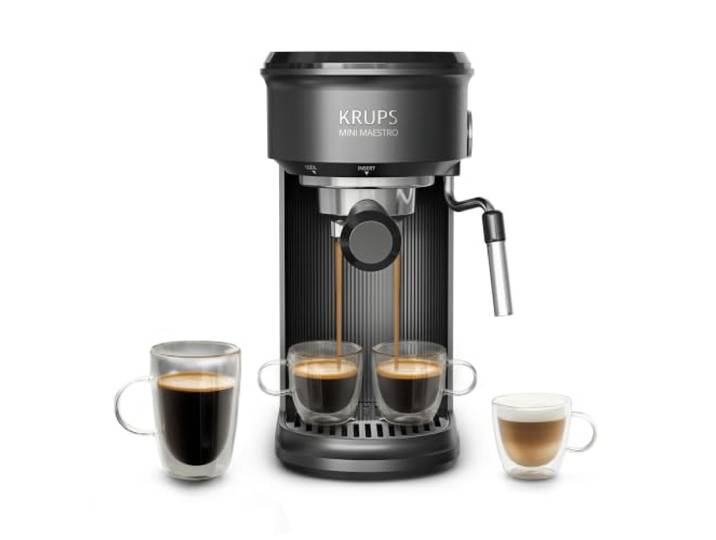 KRUPS Mini Maestro\,Machine à café Espresso\, Pression 20-Bar\,Ultra Compacte Cafés Noirs et Boissons Lactées\,15 ans Réparabilité\,XP3508E0