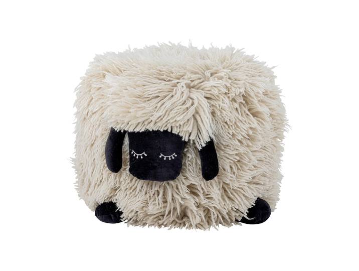 Bloomingville Pouf en laine Dolly 50x45 cm Blanc
