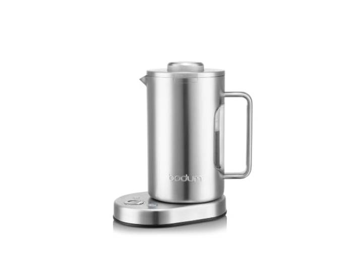 Bodum BISTRO Elektrischer Doppelwand-Wasserkocher mit Temperaturregelung, 1,0 l, 34 oz, 2000 W, matt verchromt
