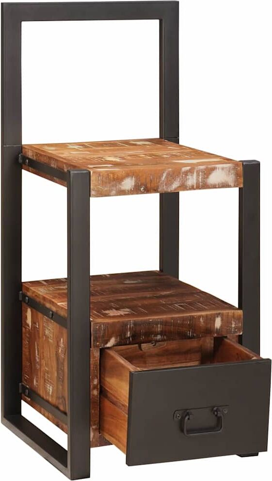 vidaXL Support valet Multicolore 40 x 40 x 90 cm Bois Recyclé Solide