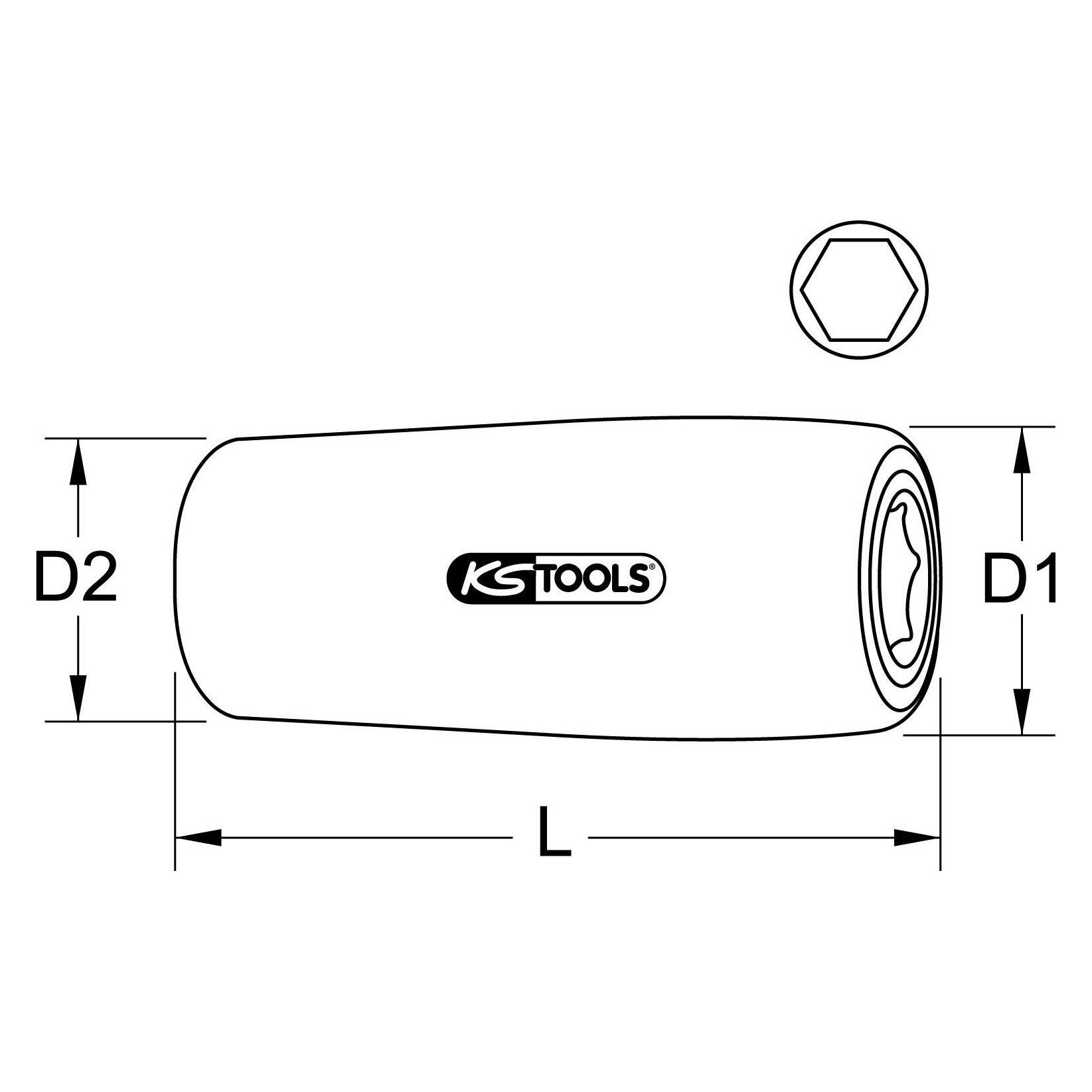 KS Tools 3/8" Bithalter mit Schutzisolierung für 8 mm Bits (Bit-Halter) (117.2314)