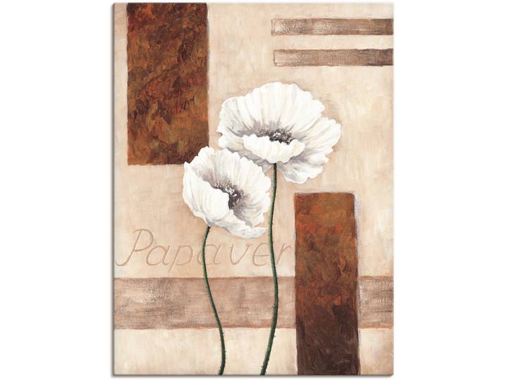 Leinwandbild ARTLAND Papaver - Mohnblumen , beige (farbe bild(er): naturfarben), B:60cm H:80cm, Bilder, Leinwandbild, auf Holzrahmen gespannt