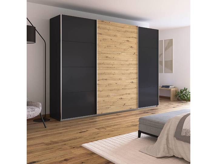 Armoire - Bicolore 315cm Gris/Gris métallisé