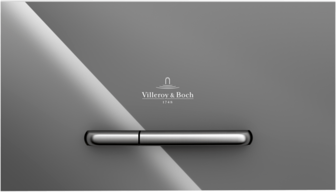 Villeroy und Boch Villeroy & Boch ViConnect WC-Betätigungsplatte 922160RA 2-Mengen-Spülung, Glossy Grey, Sicherheitsglas