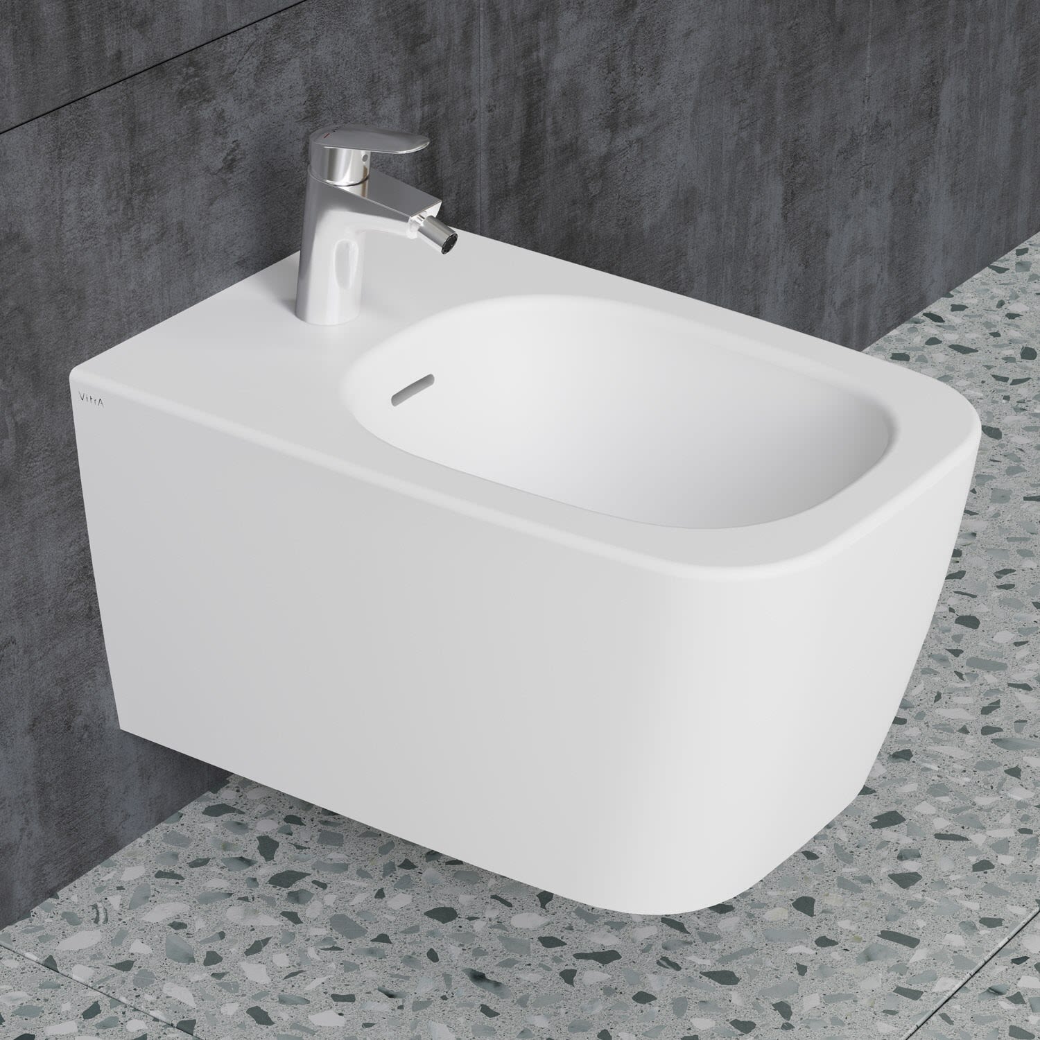 VitrA New Metropole Square Wand-Bidet mit verdeckter Befestigung und Oberflächenveredelung VitrA Clean