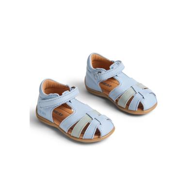 Sandale WHEAT "WHEAT Sandalen Robbie", Mädchen, Gr. 21, blau (summer sky flint), Leder, unifarben, Schuhe Sandale