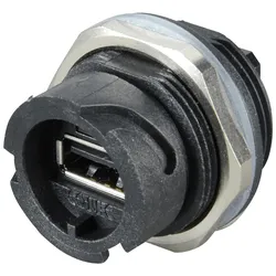 USB2 EBG KS - USB 2.0 Einbaugehäuse, Kuppl., Bajonett, sw