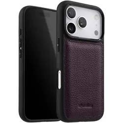 Melkco Verstärkte Schutzhülle für das iPhone 17 Pro aus genarbtem Leder mit erhöhten Kanten (Apple iPhone 17 Pro), Smartphone Hülle, Violett