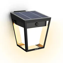 Philips Ultra efficiente Solar Außen-Wandleuchte Nissa in Schwarz