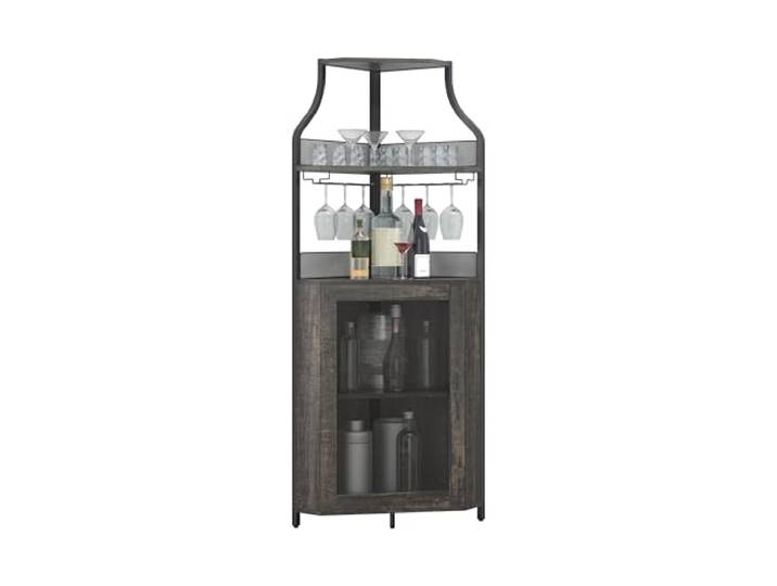 Garvee Eck-Weinbar-Schrank Mit Großem Stauraum Und Abnehmbarem Weinregal, Kaffeebar Mit Glasaufbewahrung Und Gittertür, 4-Stufiger Getränkeschrank Für Bar- Und Weinlagerung.