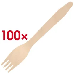 Papstar Holzgabeln »pure« 16,5 cm 100 Stück braun