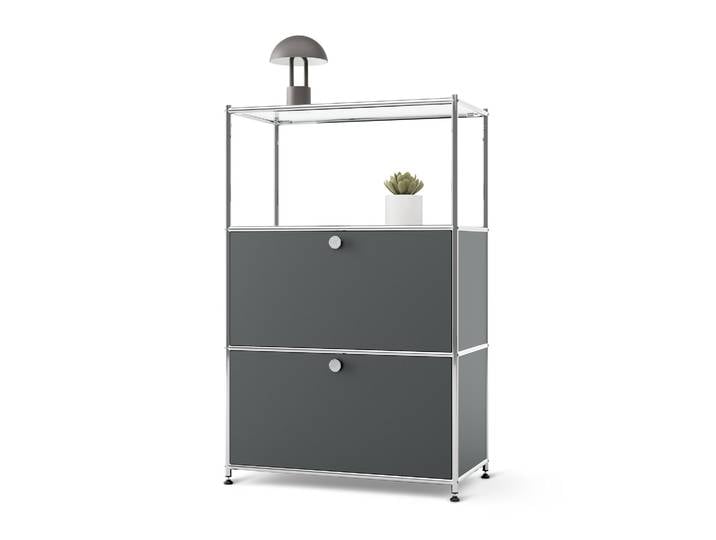 Tchibo - Kommode Metall »Cn3« mit 2 Klappfächern - 77x40x120,5cm - chrom -