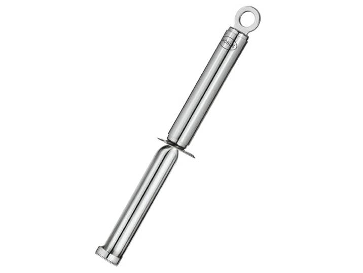 Rösle Fruchtentkerner, Hochwertiger Apfelentkerner zum Entfernen von Kernhäusern bei Obst, Edelstahl 18/10, Spülmaschinengeeignet, silberfarben