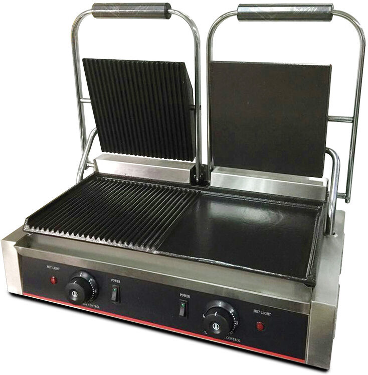 Horecatech Piastra per panini doppia metà liscia/rigata 56,5 x 37 cm