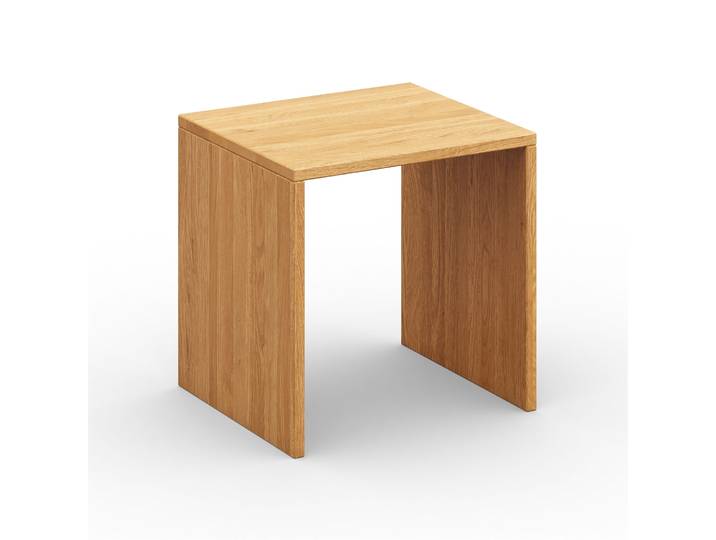 Naturwohnen Beistelltisch Stapeltisch Massivholz Eiche Groß: H 45 x B 45 x T 40 cm mit bioola® nature 100% Bio & 100% Vegan