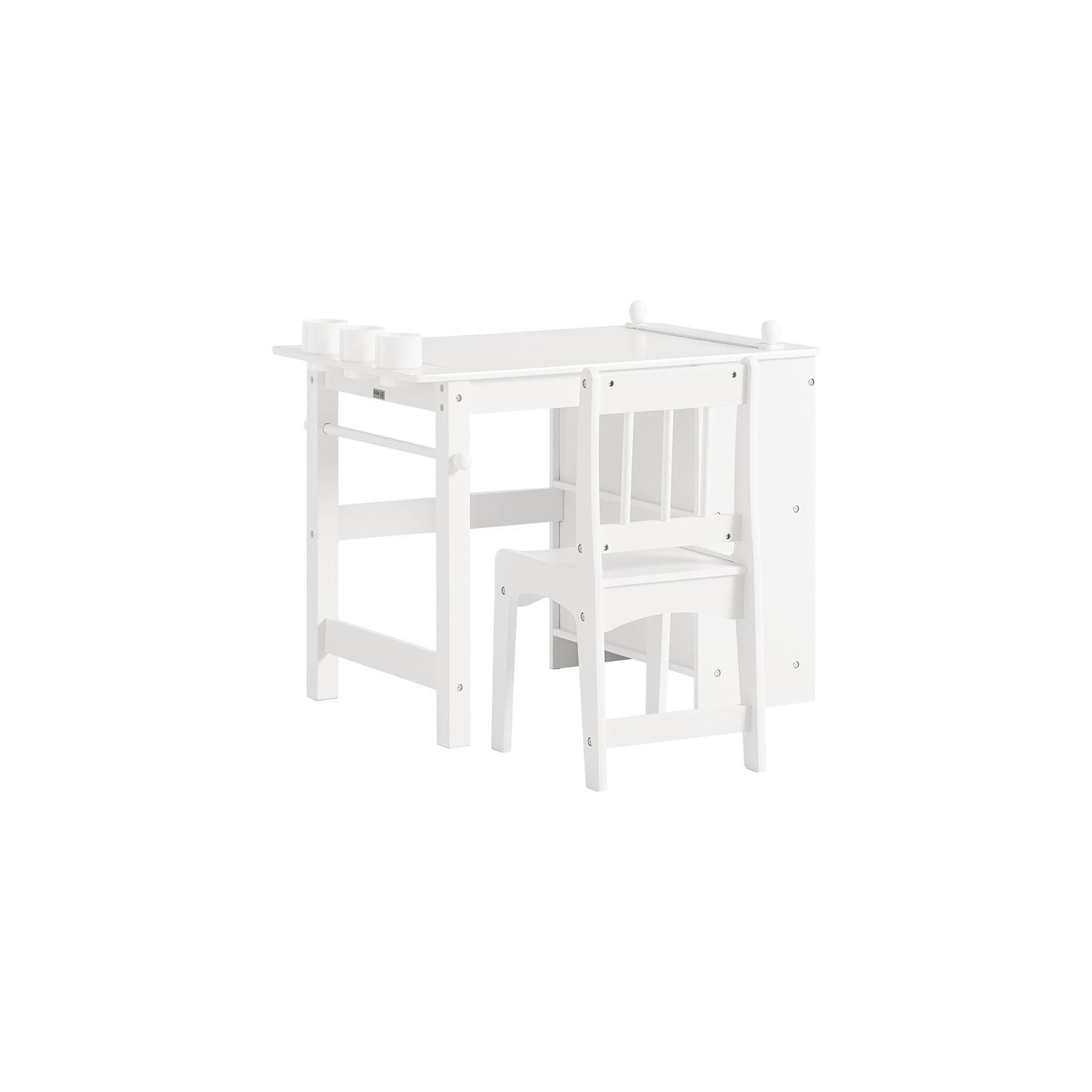 SoBuy Kindertisch mit Stuhl und 2 Regalbrettern Weiß 80x50x60cm Nordisch