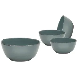 Van Well | URBAN Schale 15 cm grau 4er Set  - Steinzeug Bowl, für Nudeln, Suppe,Salat Poke oder Müsli