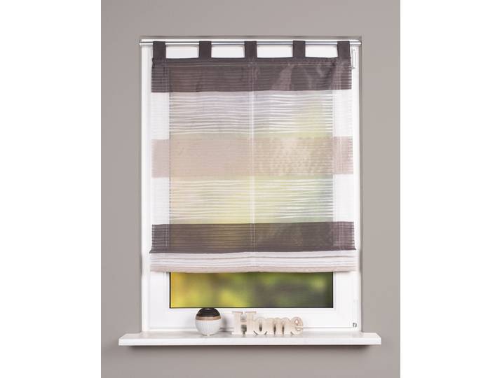 Raffrollo HOME WOHNIDEEN GABI Gr. 3, grau (stein), B:100cm H:130cm, Voile, Obermaterial: 100% Polyester, Raffrollos, Raffrollo, Effektvoile