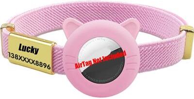 Uplifted Finds Guardian Link AirTag Tracker & Custom Collar pink Case Tag