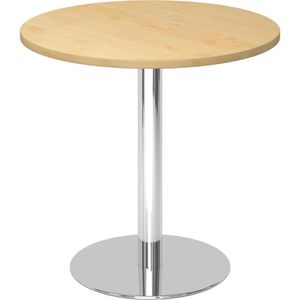 Hammerbacher Besprechungstisch STF08, rund, 80 x 74,5 cm (ØxH), ahorn / chrom