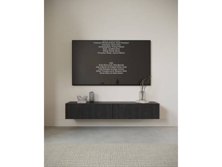 Meuble TV - NOLIE - 175 cm - suspendu - couleur du bois de frêne Portland