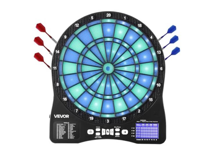 VEVOR Cible de fléchettes électronique Planche à fléchette en Fibres de sisal Auto-cicatrisantes