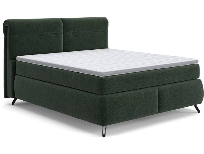 Boxspringbett SWISS HOME STYLE AMBER dunkelgrün 160x200cm fest