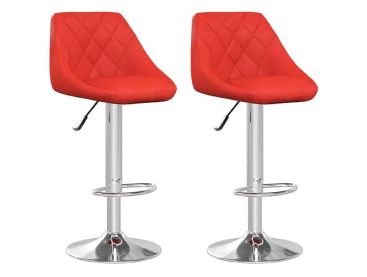 HKLGBVCR Barhocker, Rot, 2-teilig, Kunstleder, höhenverstellbar, drehbar Robuste verchromte Stahlbasis, flüssiges Gasheben, für Zuhause, Büro, Café, Traglast 110 kg
